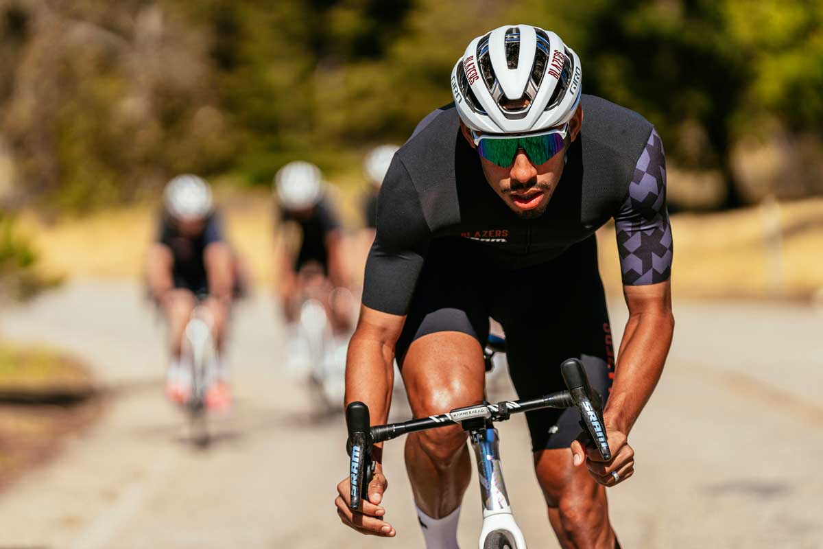 Cyclist in race kit